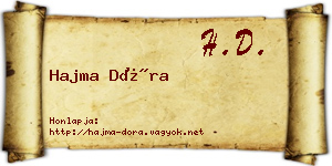 Hajma Dóra névjegykártya